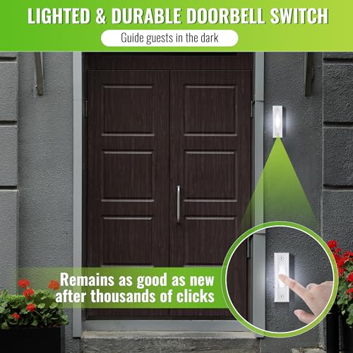 Wired Doorbell Chime Kit with 2 Lighted Push Buttons V43183