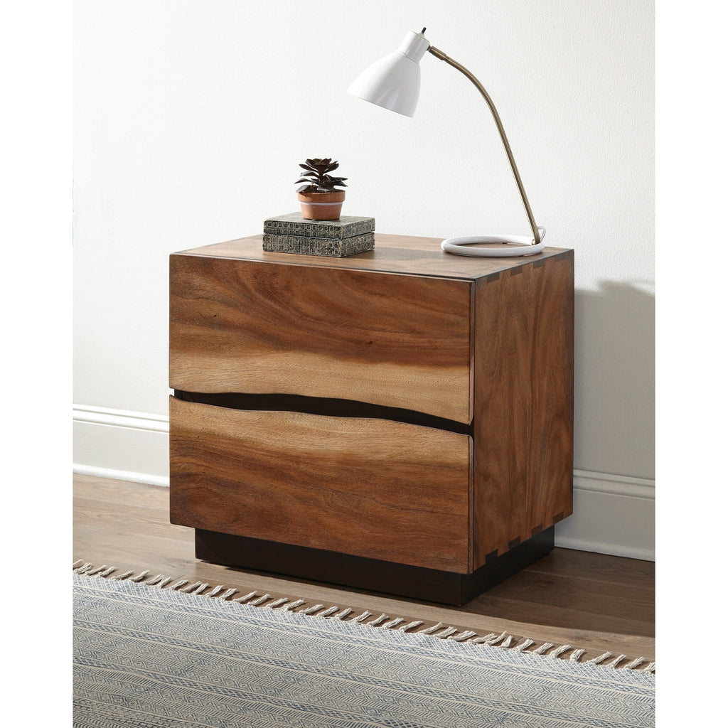 Smokey Walnut and Coffee Bean 2-drawer Nightstand K4500