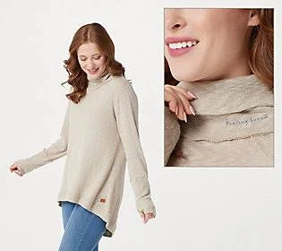 Slub Knit Turtleneck with Raw Edges I711565