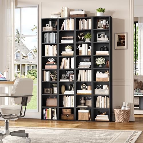 Black/Brown 8-Tier Media Tower Rack with Adjustable Shelves L8854