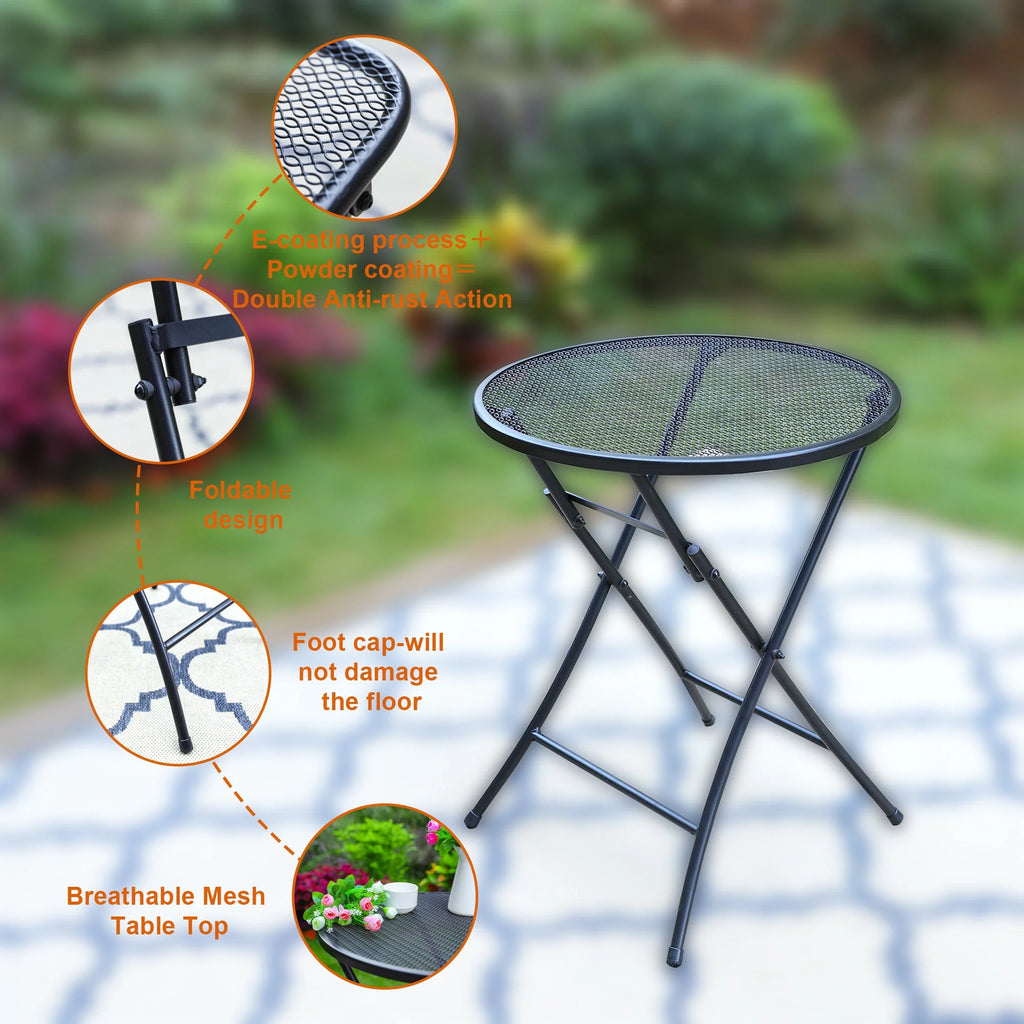3 Pieces Metal Folding Bistro Set K552819