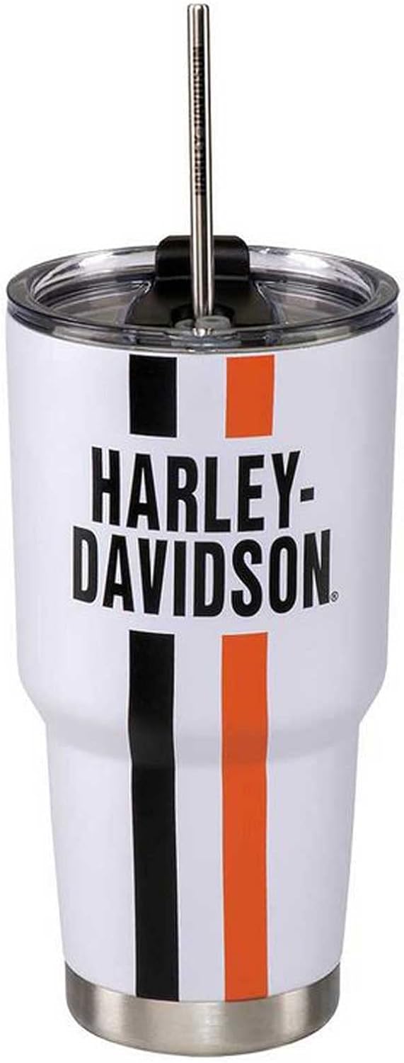 30 oz Double-Wall Stainless Steel Tumbler with Straw I6734