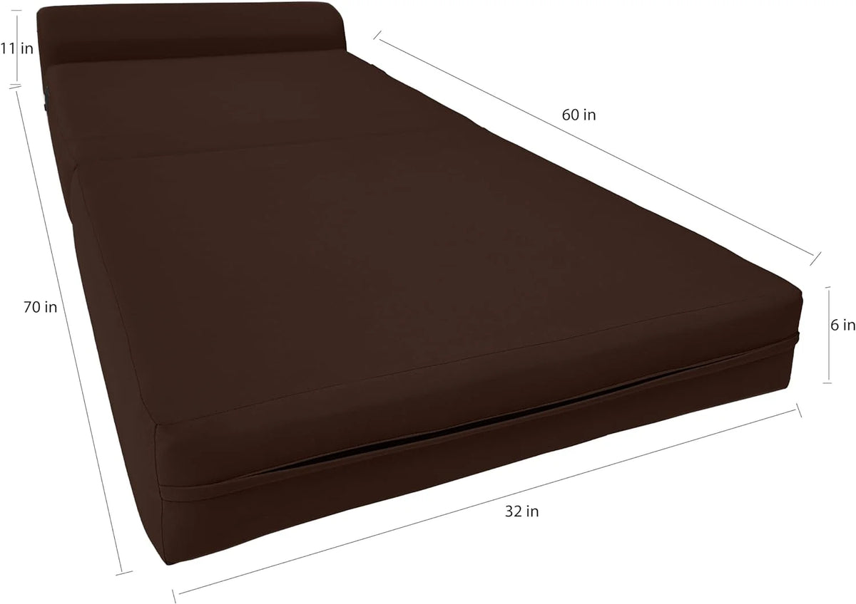 Twin Size Brown Folding Foam Sleeper Chair E768043