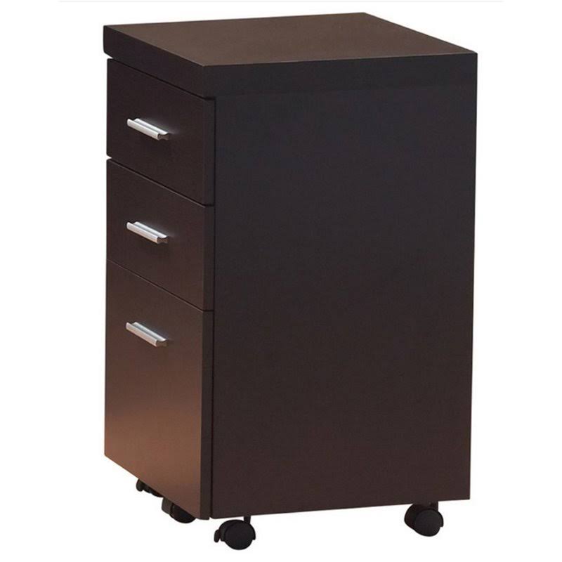 2pc Desk and Mobile File Cabinet Set in Brown Q643