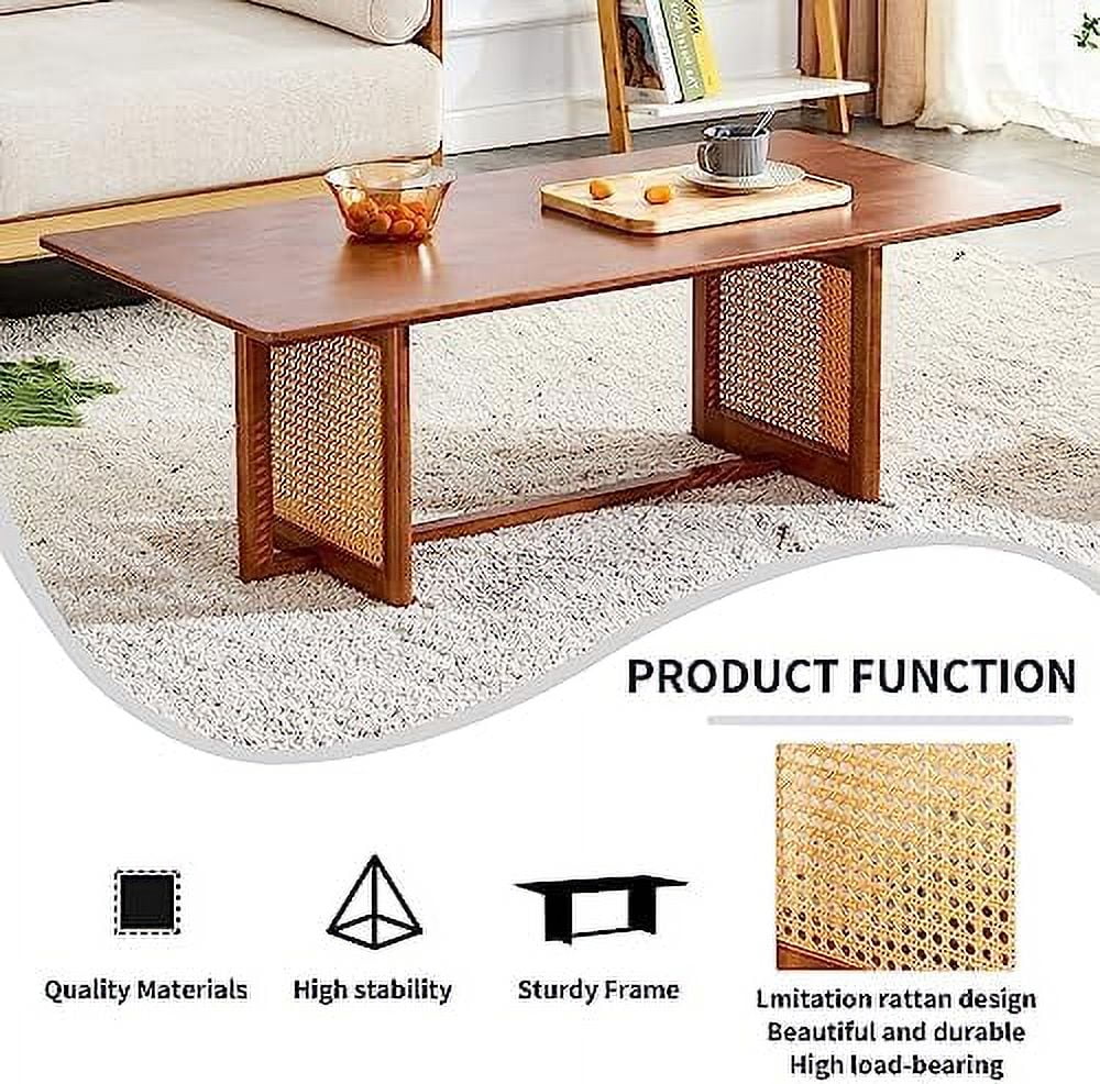 Rectangle Rustic Wood Coffee Table with Metal Legs Z82302