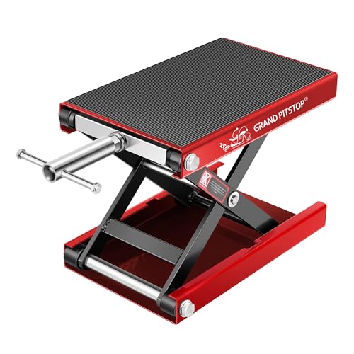 Motorcycle Powersports Stand Lift Scissor Jack Steel 1100 LBS Capacity Red C3144