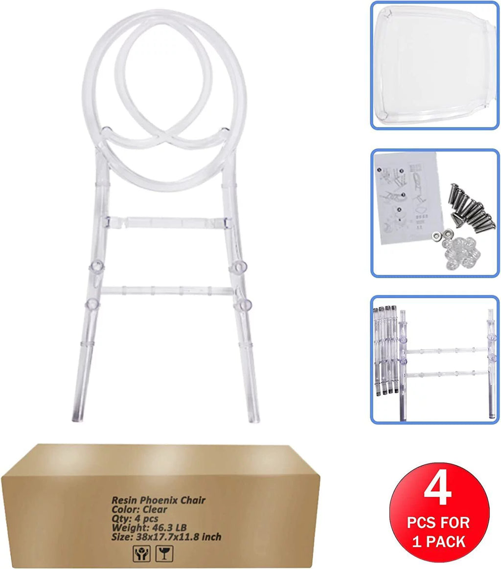 4 Pcs Stacking Clear Chiavari Chairs O285