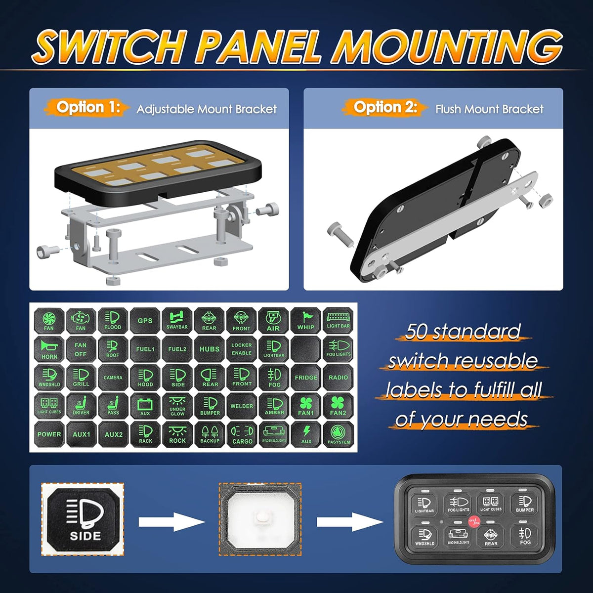 8 Gang Switch Panel with Touch Control and Harness K18612