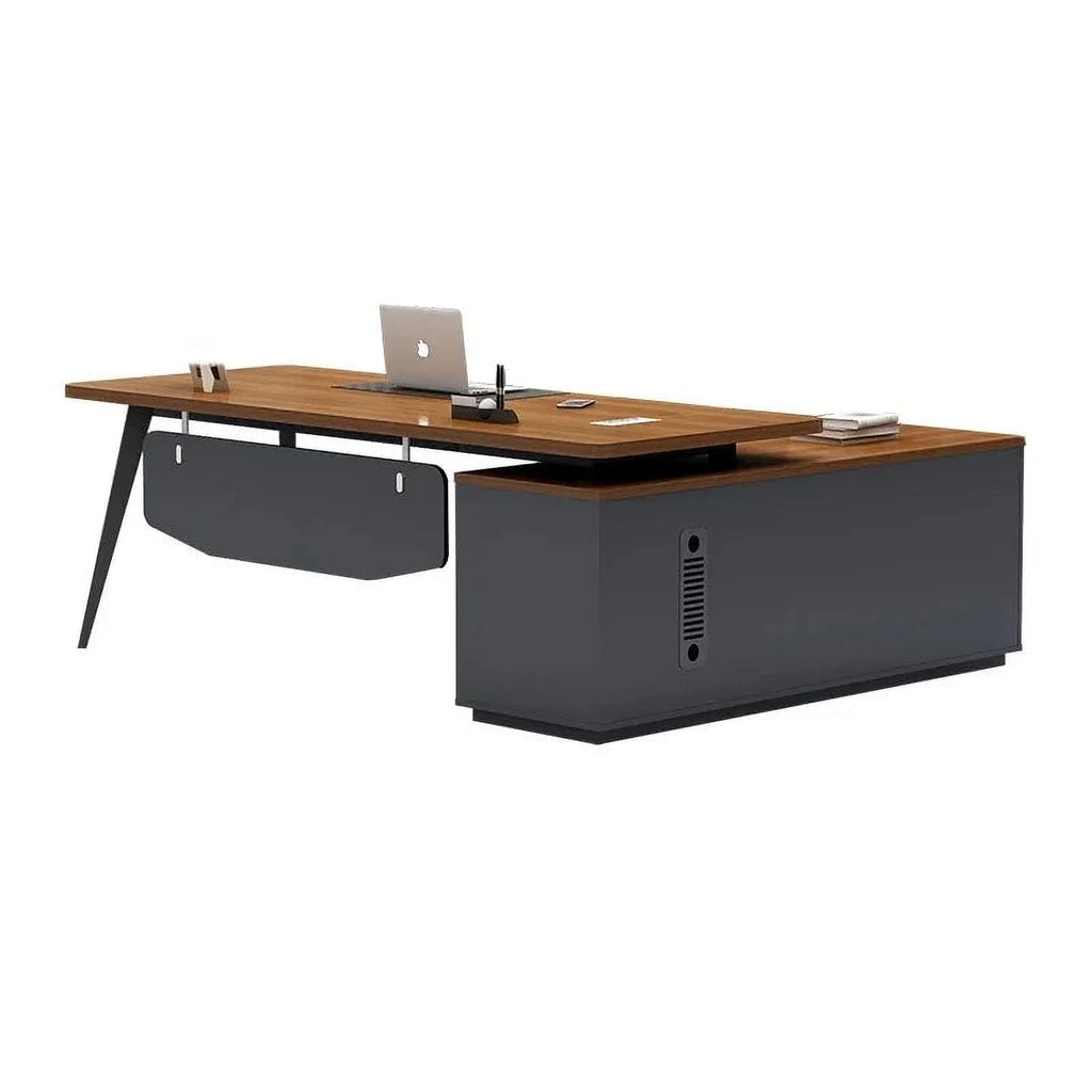 Modern Wood Computer Office Desk with Drawers I482