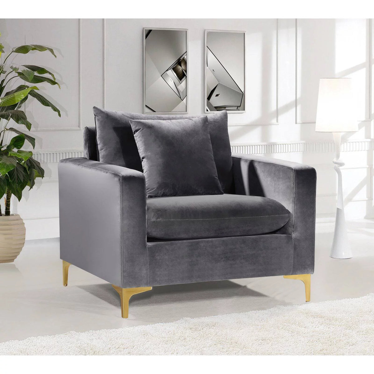 Pink Velvet Accent Chair M2417