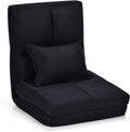 Moccha Folding Floor Chair with Pillow Adjustable 6 Reclining Position Upholstered Chaise Lounge D155