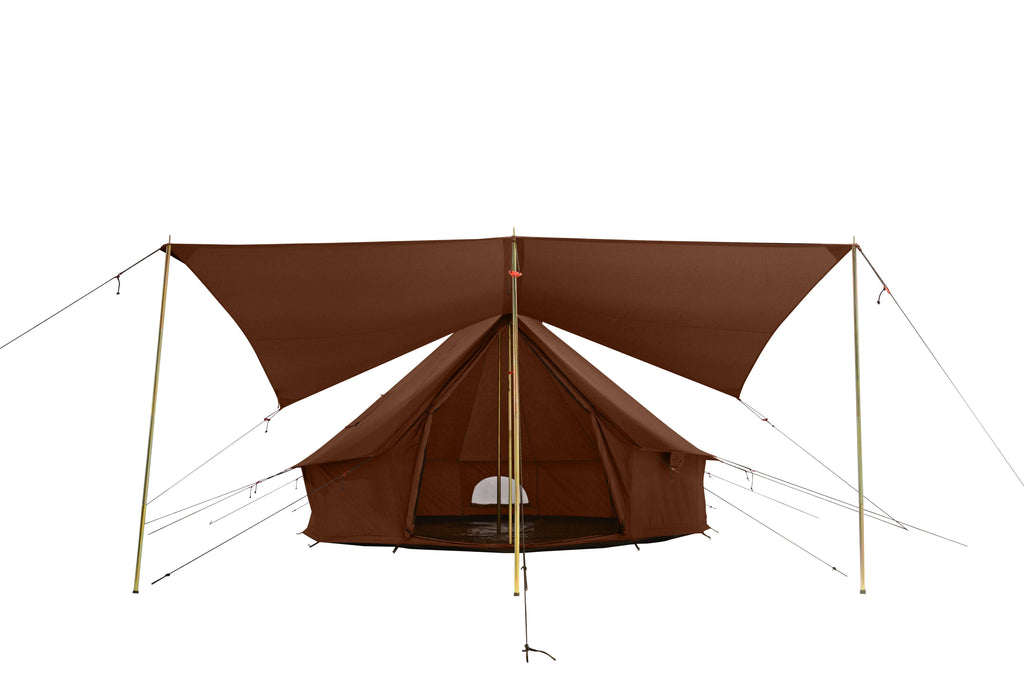Regatta Awning - Desert Red - 10' for Bell Tent - Complete Canopy with Poles R29183