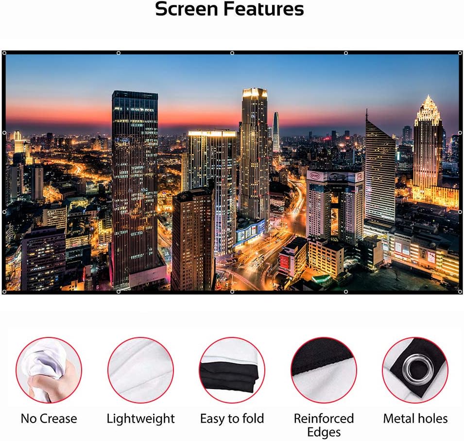 120 inch Portable Foldable Projector Screen with Carrying Bag L613
