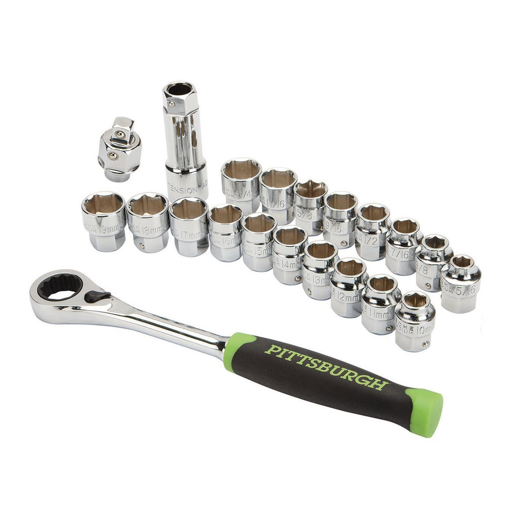 SAE and Metric Pass-Thru Socket Set, 21-Piece H675