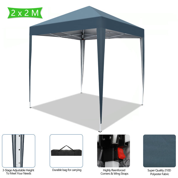 2 x 2m Waterproof Folding Tent Blue C773
