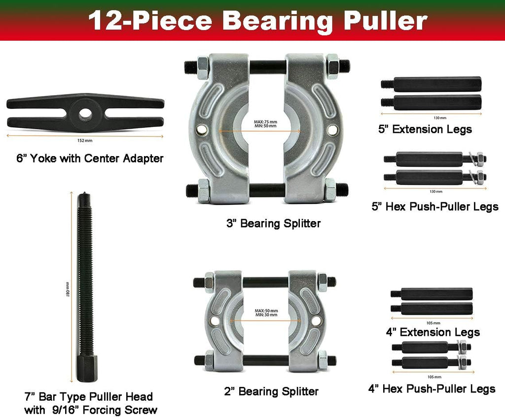 Bearing Puller Set 5 Ton Capacity, Bearing Separator Kit C461428
