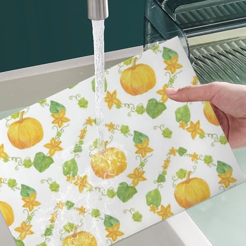 Fall Gourd Pattern Faux Leather 12 X 18 Inch 6Pc Placemat Set A532