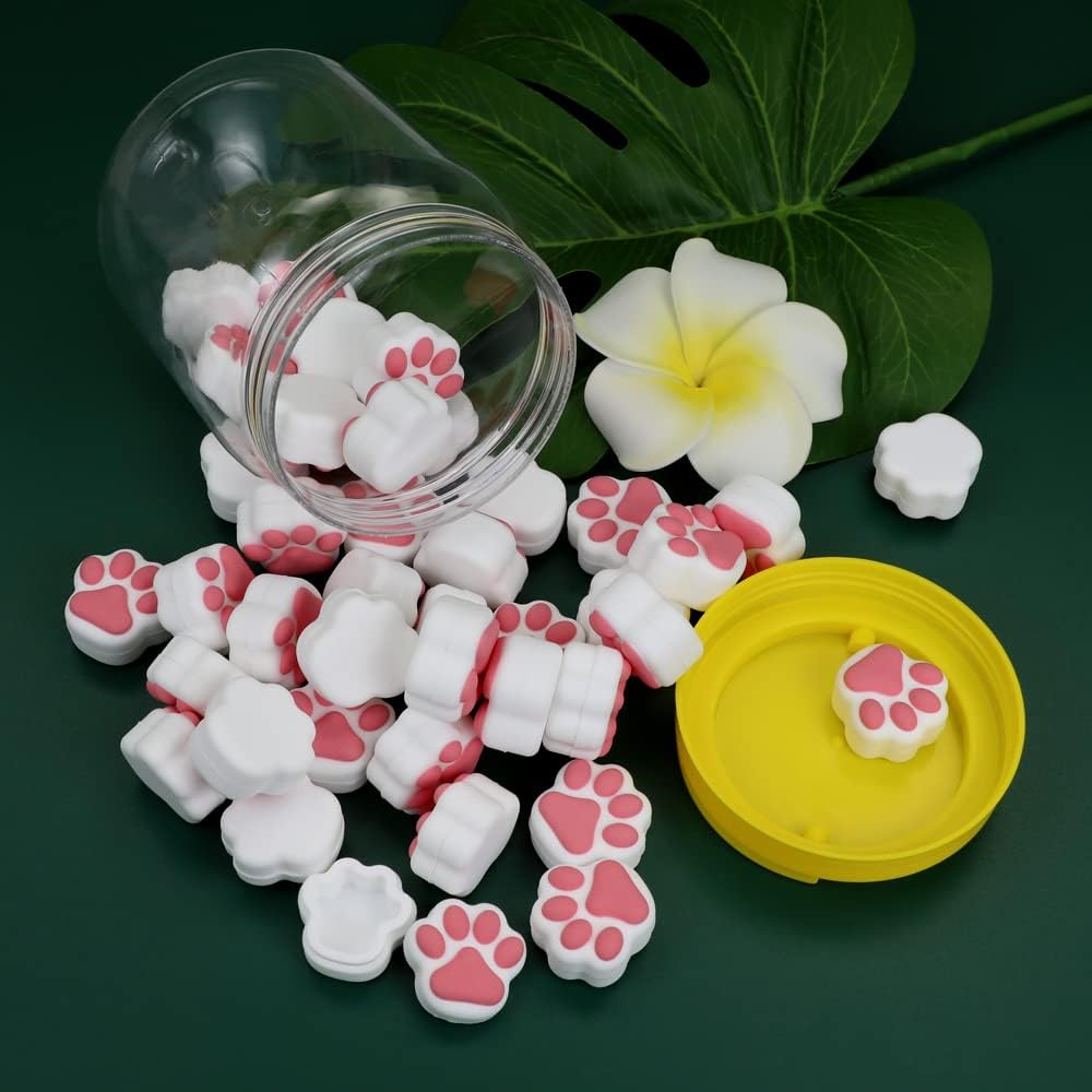3ml Silicone Container For Wax Non-Stick Food Grade Cat Paw Small Silicone Jars Storage Containers (6) Pack of 2 N23711