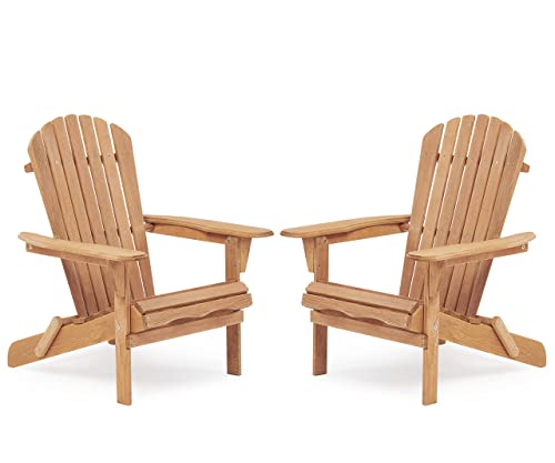 Gray Wooden Folding Adirondack Chairs Set of 2 W66888