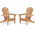 Gray Wooden Folding Adirondack Chairs Set of 2 W66888