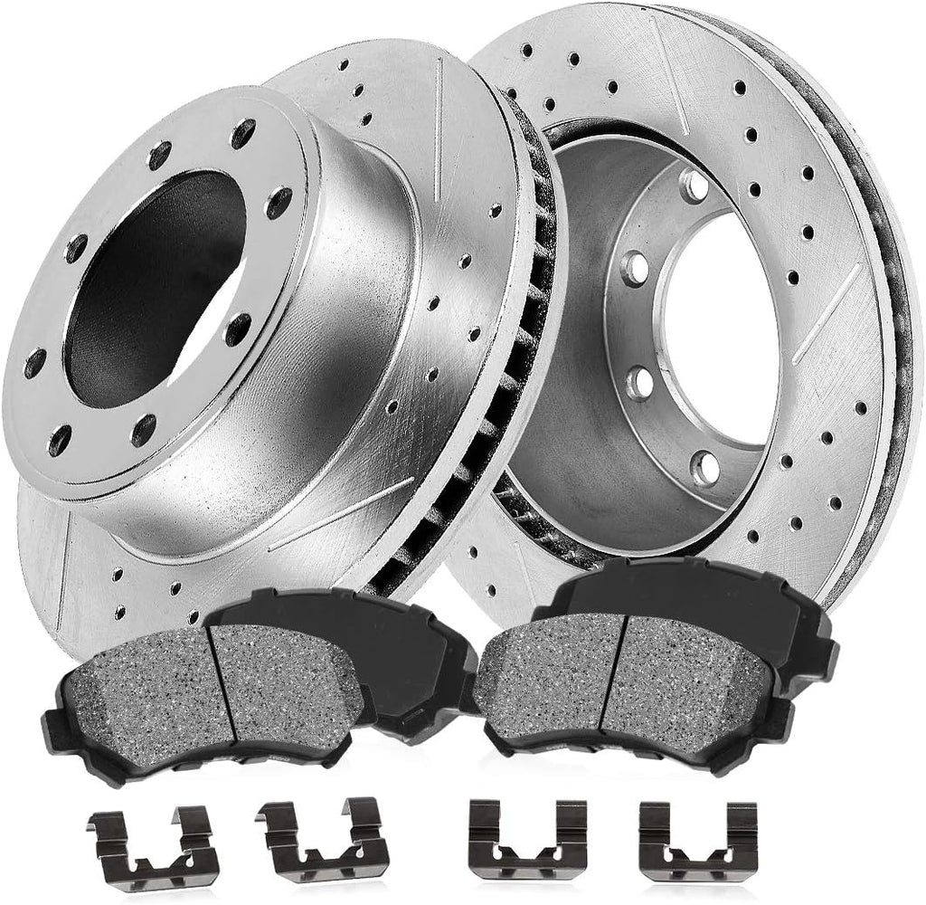 FRONT 330mm 8 Lug Rotors + Metallic Brake Pads + Hardware X240