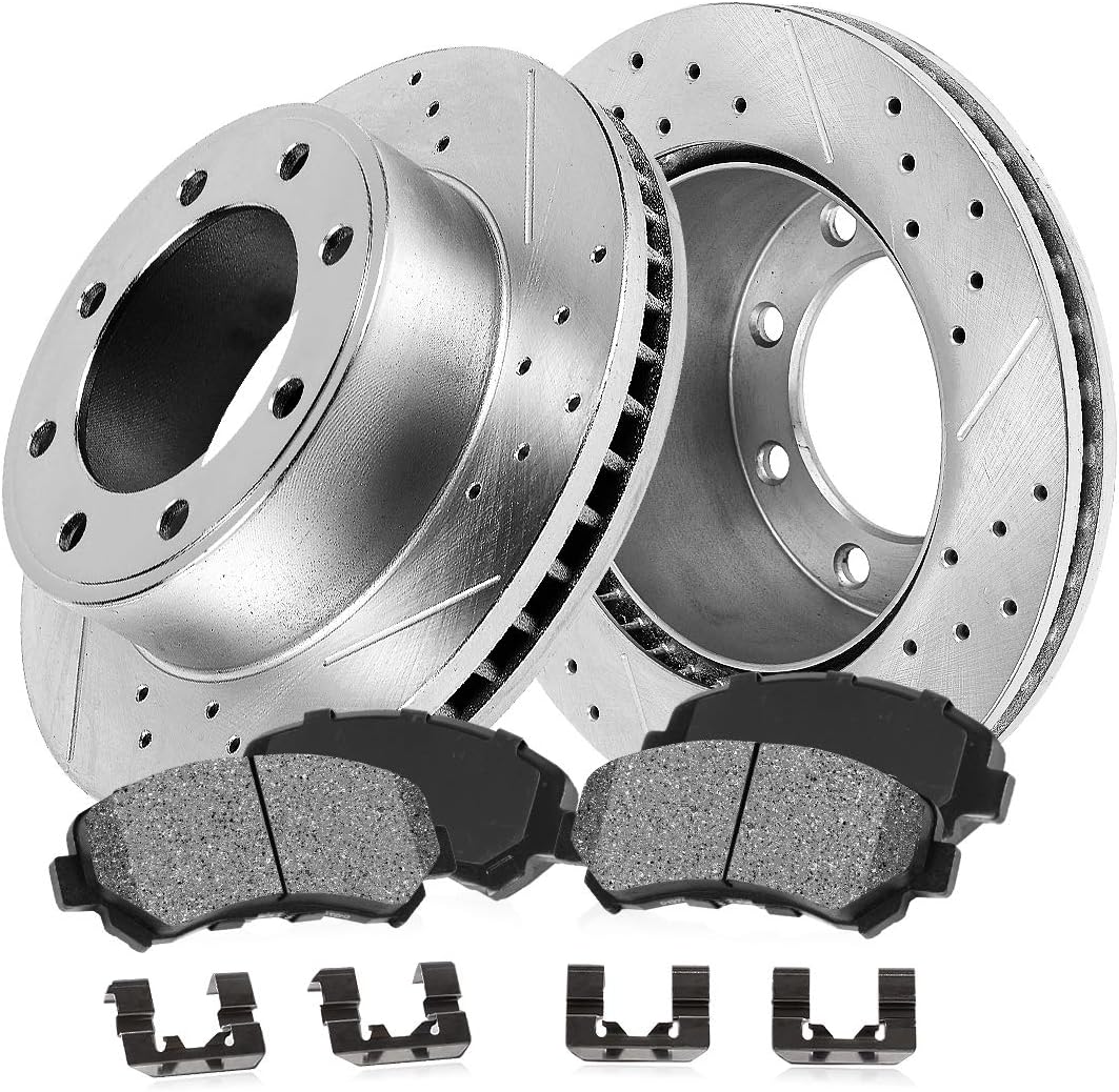 FRONT 330mm 8 Lug Rotors + Metallic Brake Pads + Hardware X240
