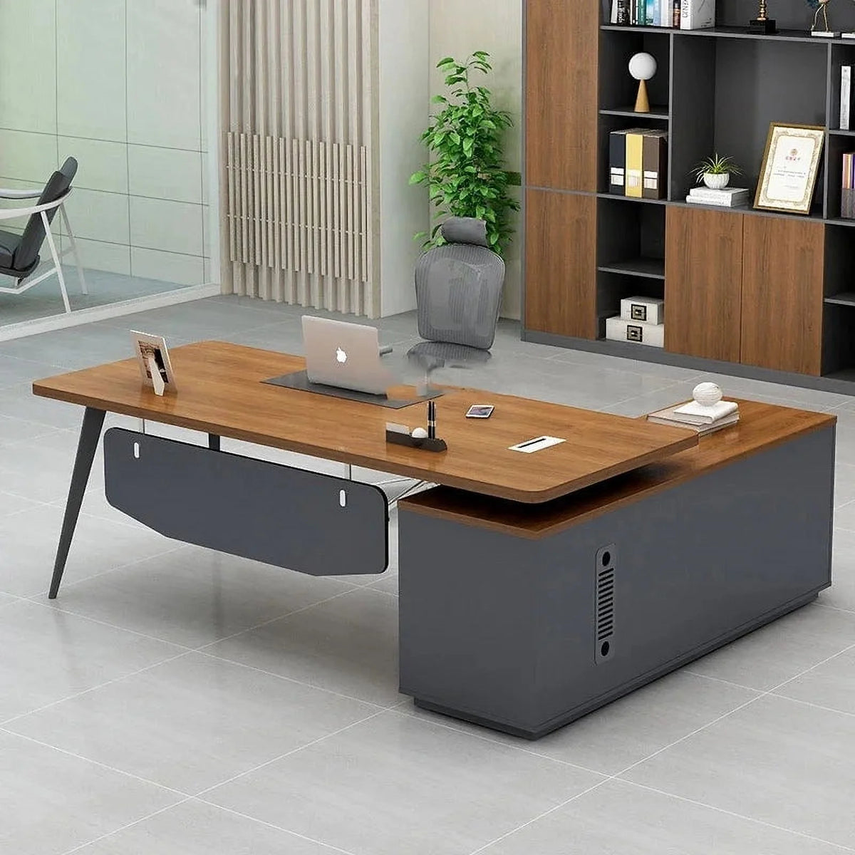 Modern Wood Computer Office Desk with Drawers I482
