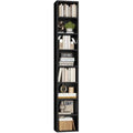 Black/Brown 8-Tier Media Tower Rack with Adjustable Shelves L8854