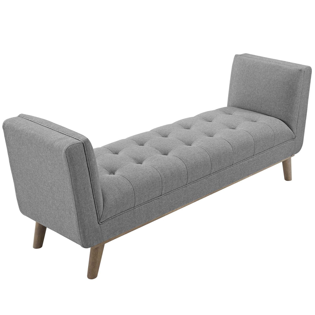 Light Gray Tufted Upholstered Accent Bench C31523