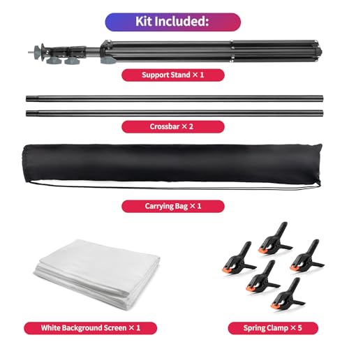 Green Screen Backdrop Kit 6.3 x 6.5 ft with Carrying Case and 5 Clips B129651