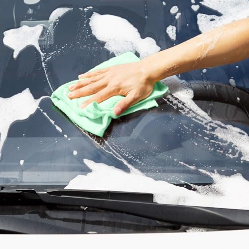 Microfiber Cleaning Cloths, Pack of 24, Blue/White/Yellow B5169