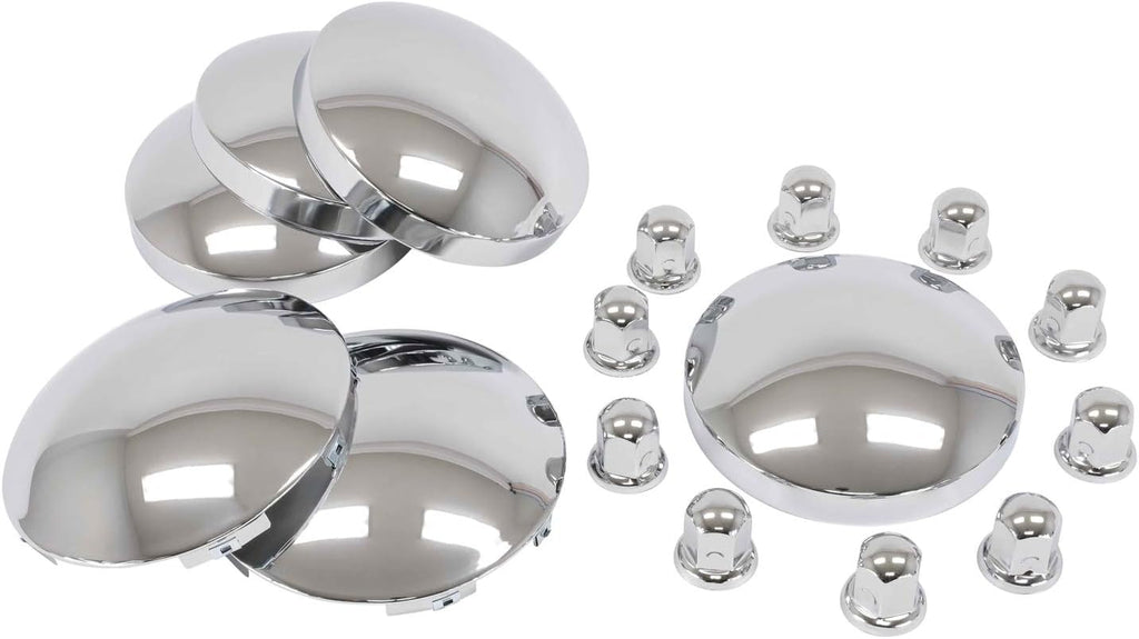Steel Chrome Hub Caps and Lug Nut Covers D2449