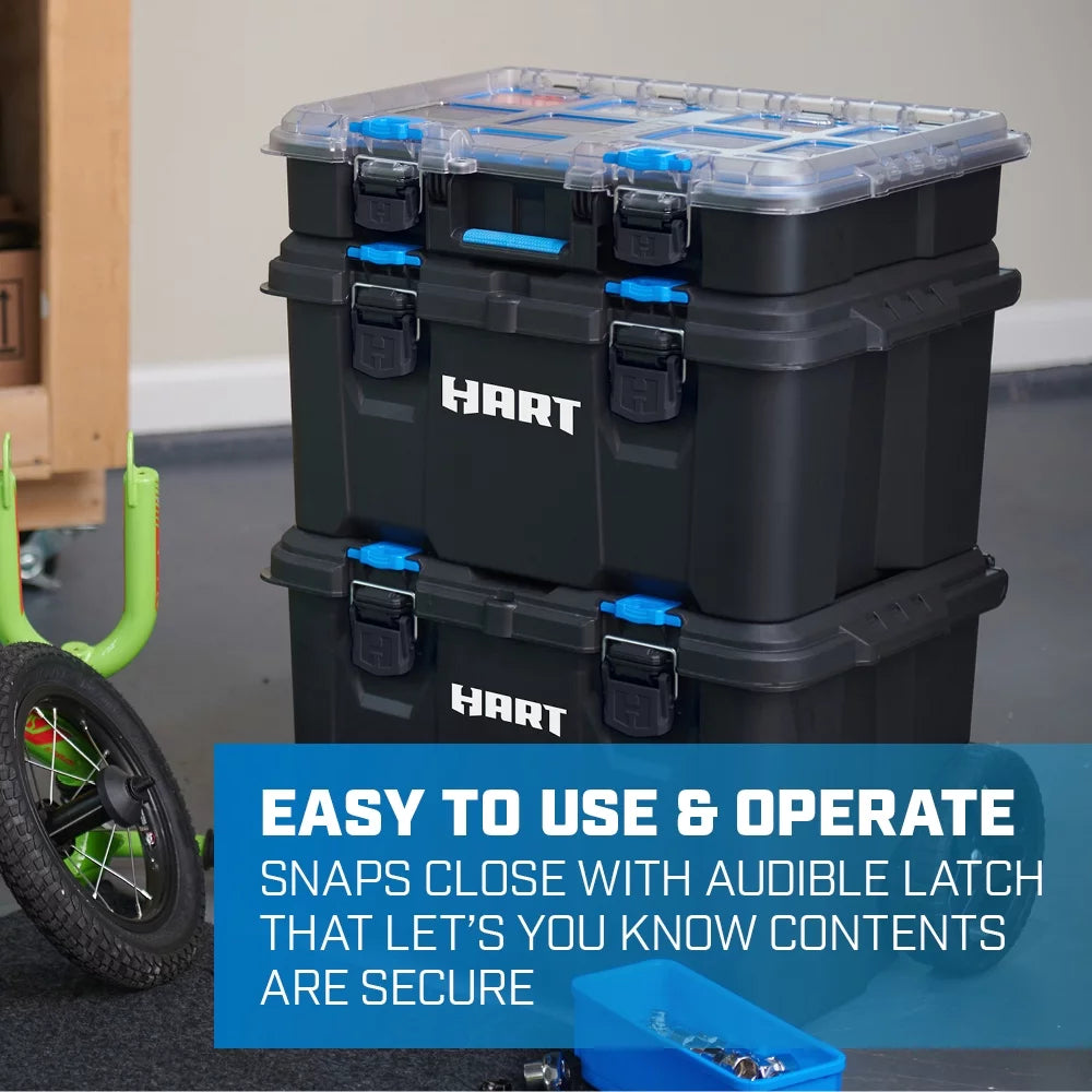 3 Piece Resin Plastic Modular Toolbox System B7317