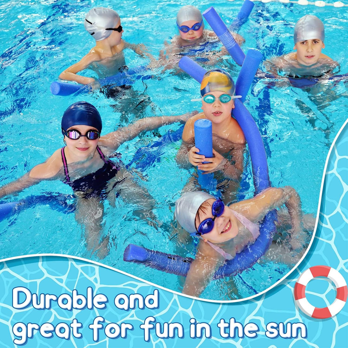8 pieces Jumbo Swimming Pool Noodle Foam 55 Inch x 3.5 Inch Blue G497