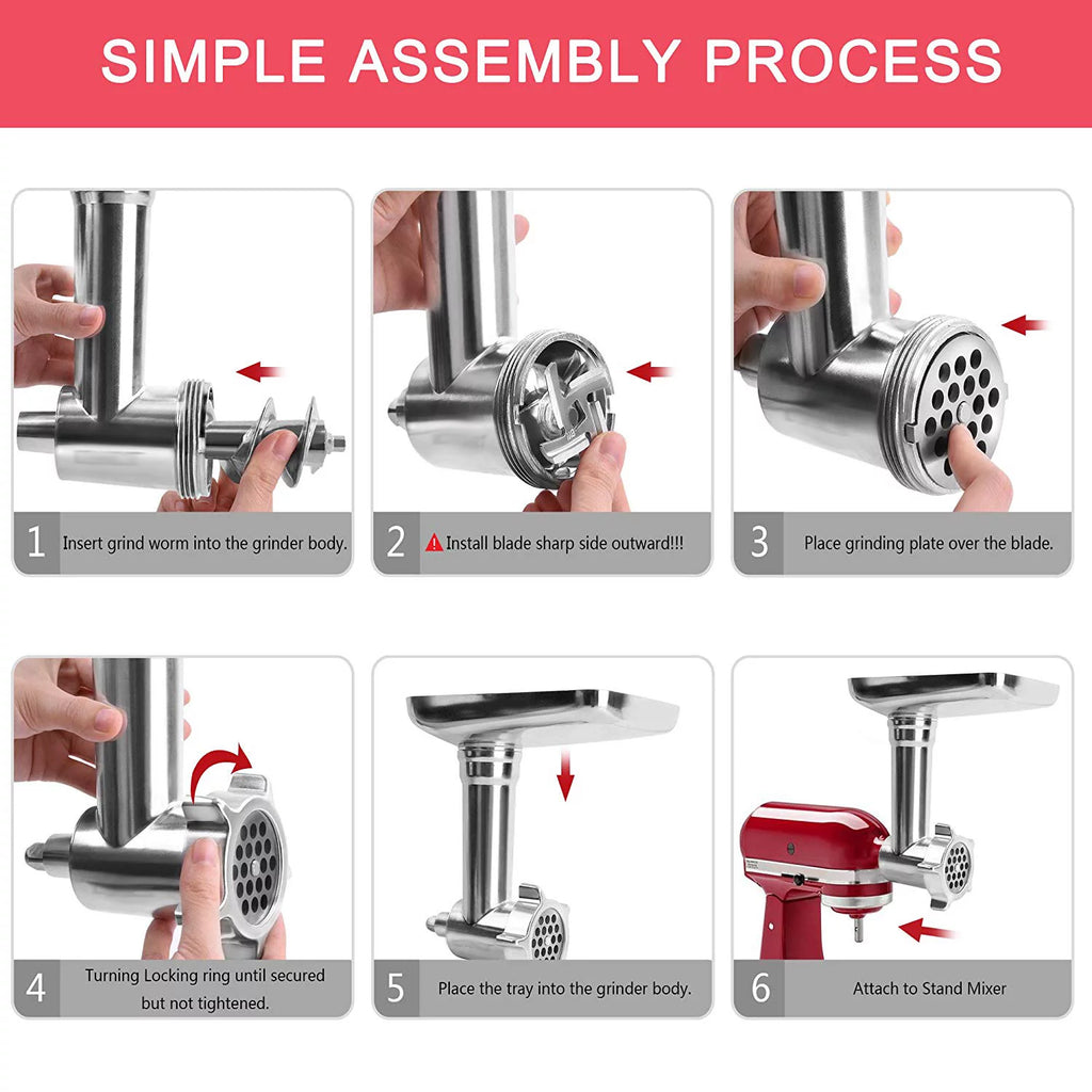 3 Sets Meat Grinder Slicer Juicer Attachment T114163