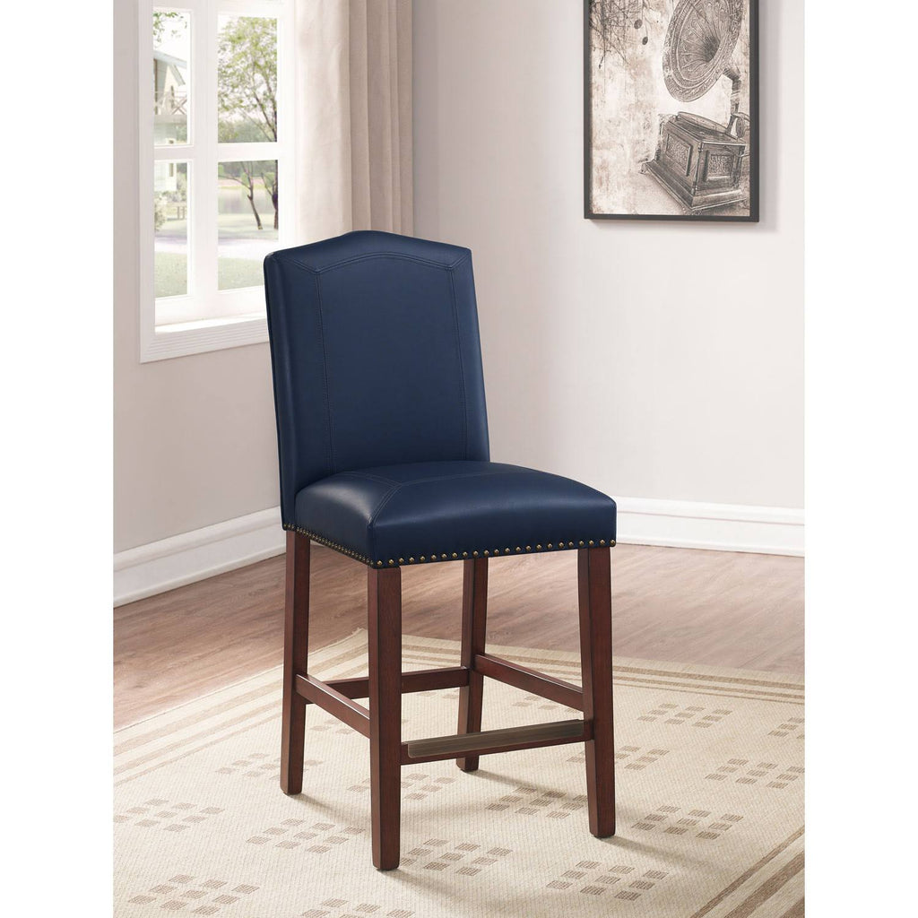 Navy Bonded Leather Counter Stool T676