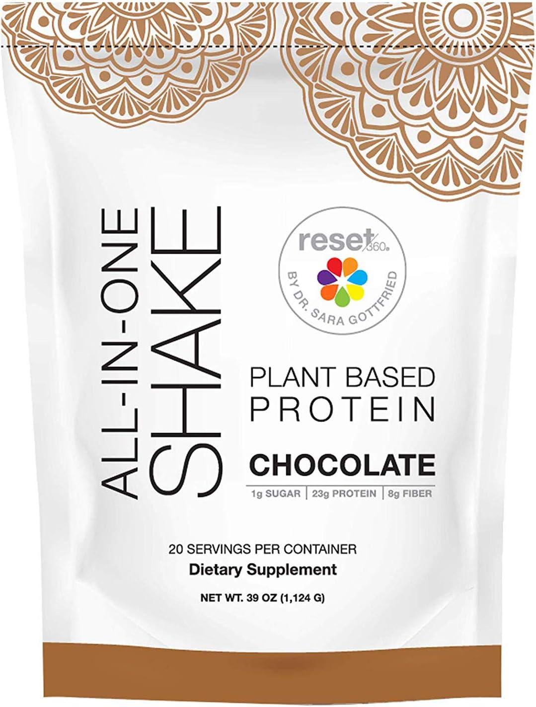 Chocolate Plant Based Protein Meal Replacement Shake, 20 Servings, 33.3oz, Pack of 2 Z2481