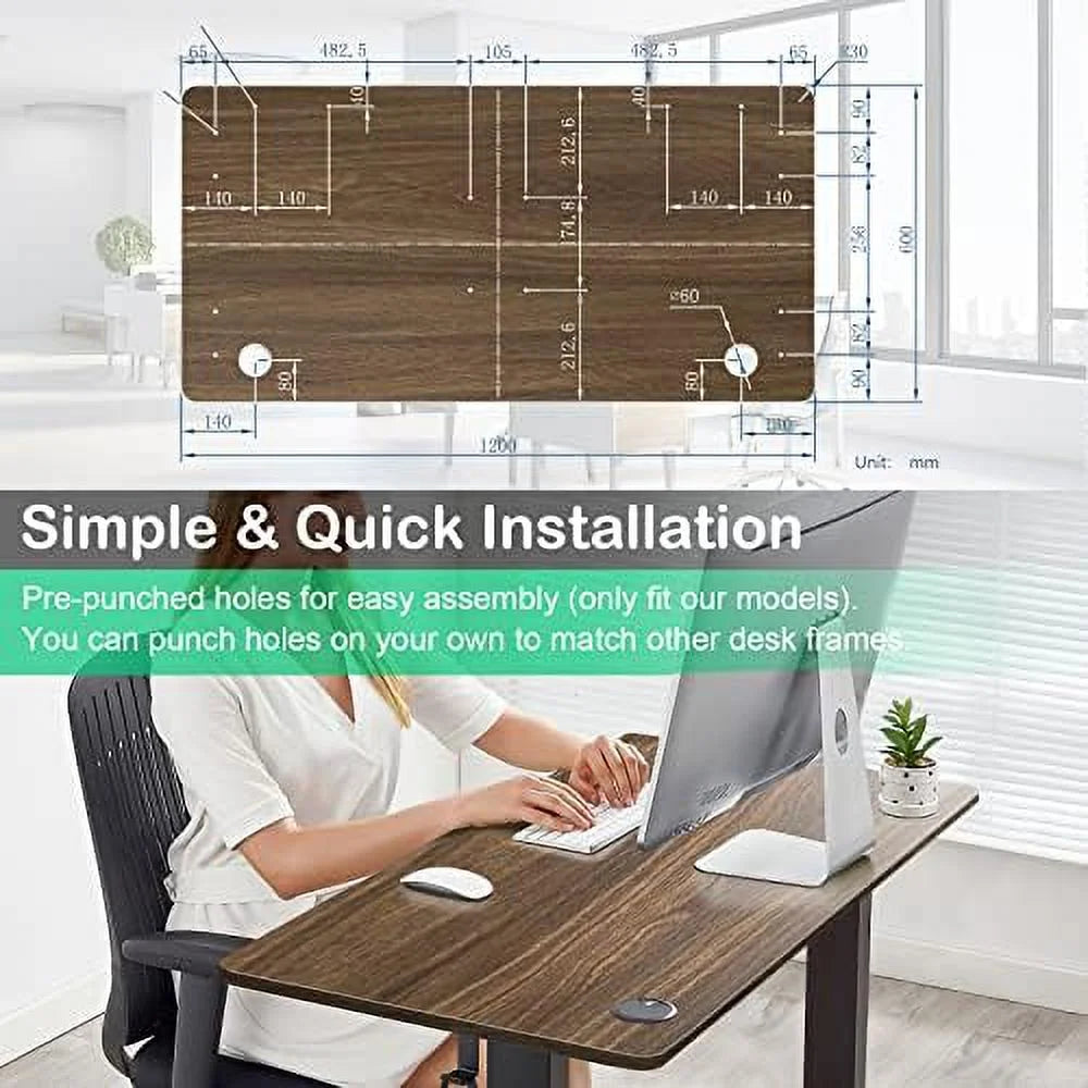 Black 48" x 30" Rectangular Wood Table Top Q754685