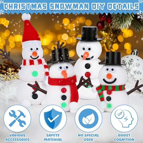 120 Pack Christmas Crafts DIY Snowman Making Kit with Air Dry Clay I52402