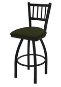 Black Wrinkle Finish Swivel Counter Stool with Canter Pine Seat S467335