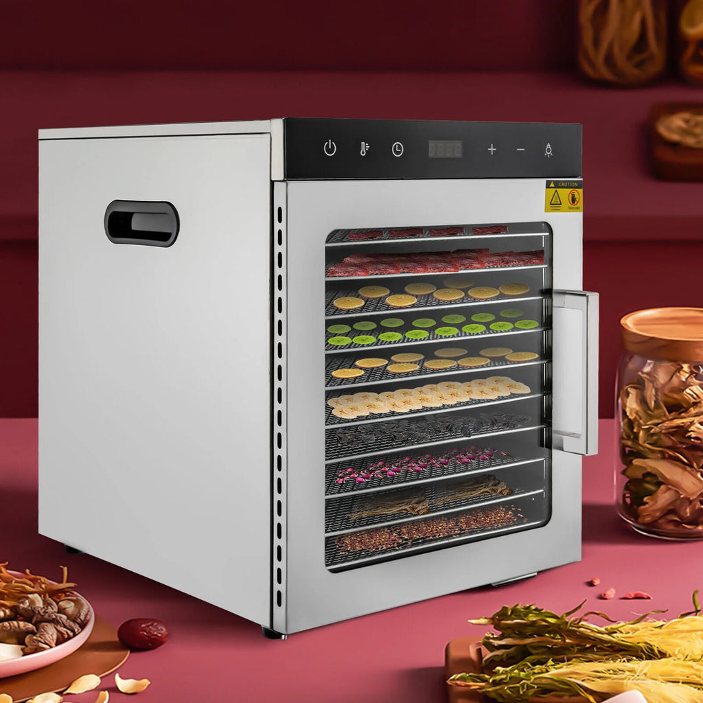 800w 30-90℃ 10 Trays Stainless Steel Food Dehydrator E854864