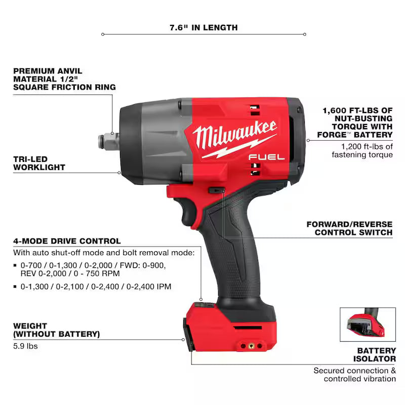 18V Lithium-Ion Brushless Cordless 1/2 in. Impact Wrench D6640