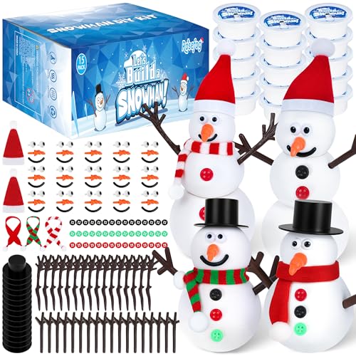 120 Pack Christmas Crafts DIY Snowman Making Kit with Air Dry Clay I52402