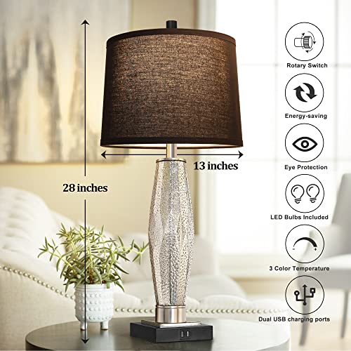 Table Lamps Set of 2 with USB A+C Charging Ports White Shade K33601
