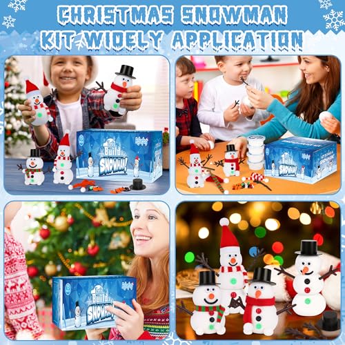 120 Pack Christmas Crafts DIY Snowman Making Kit with Air Dry Clay I52402