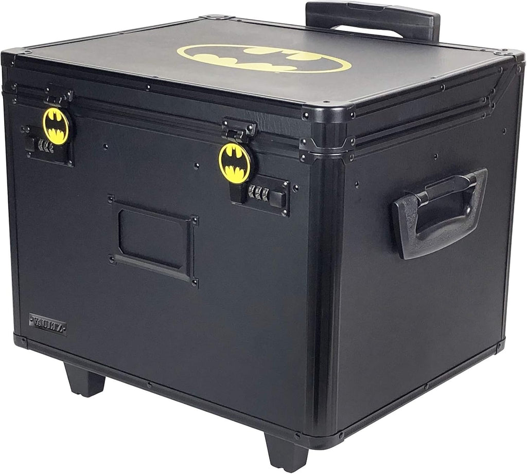 Portable File Box with Handle - 15 x 14 x 17 Inch Lock Box with Wheels - Double Combination Locking Cabinet - Tactical Black D6500
