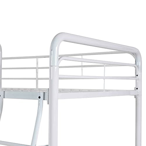 Twin Over Twin Metal Bunk Bed in Black J8783