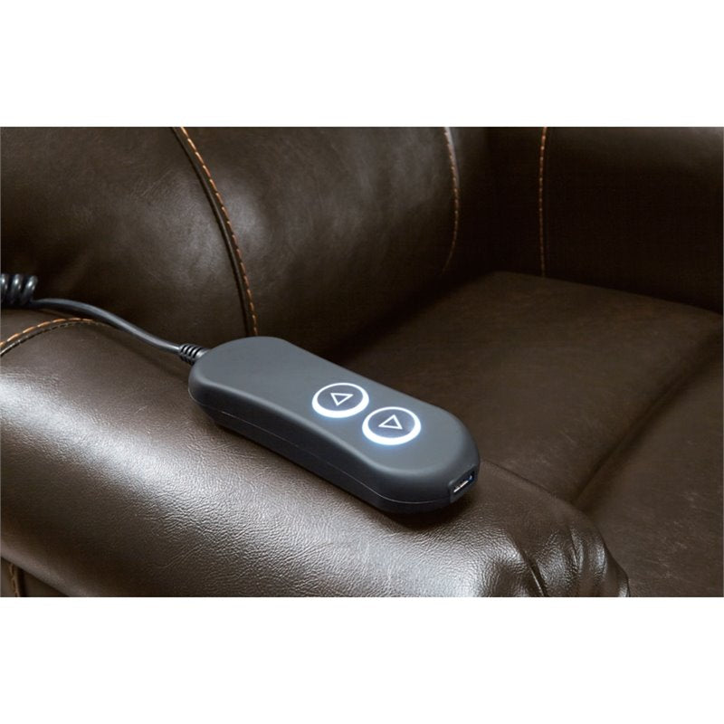 Faux Leather Power Lift Recliner with Side Storage, Brown K533