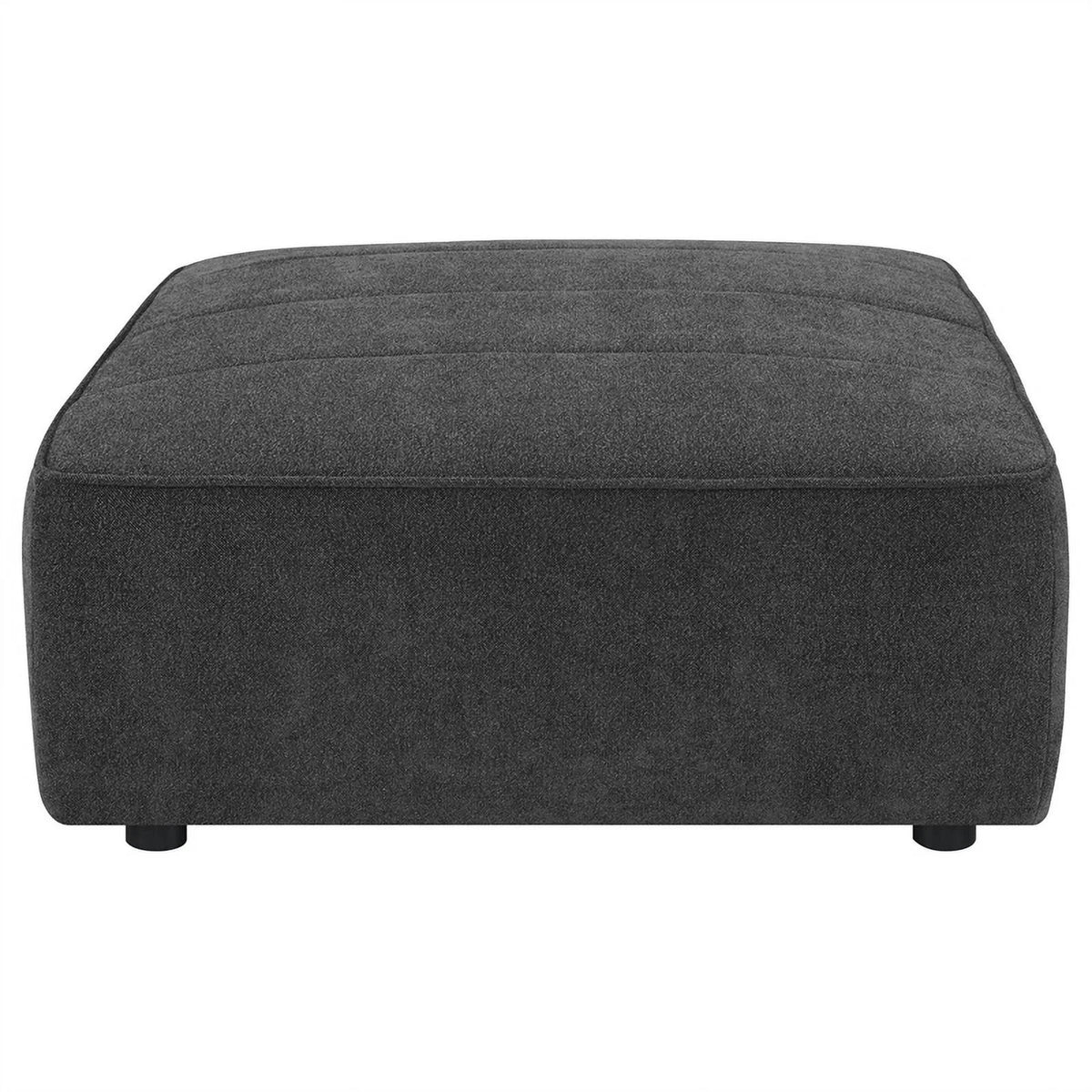 Dark Charcoal Upholstered Square Fabric Ottoman C2144