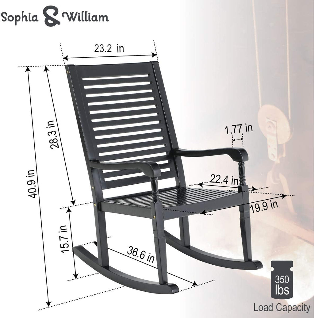 Black Acacia Wood Rocking Chairs Set of 2 S98812